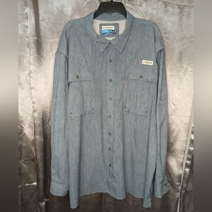Magellan Fish Gear Size 3XL Mesh Lined Button-Down Long Sleeve Shirt